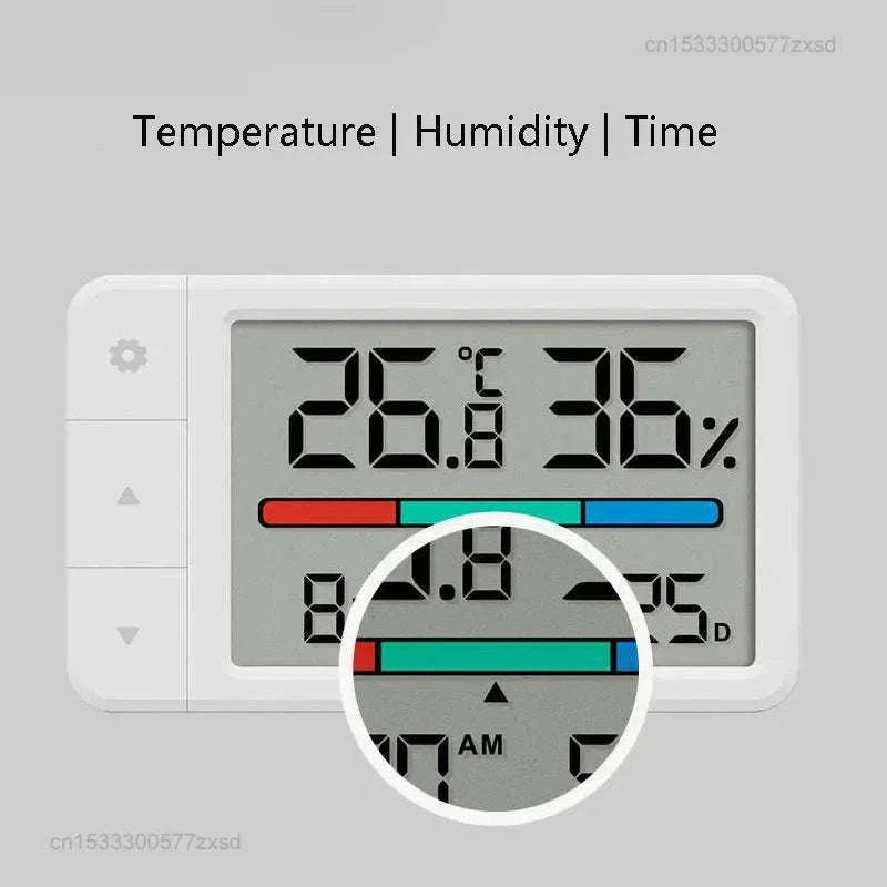 MiaoMiaoCe Thermometer Hygrometer Weather Station with Clock-White