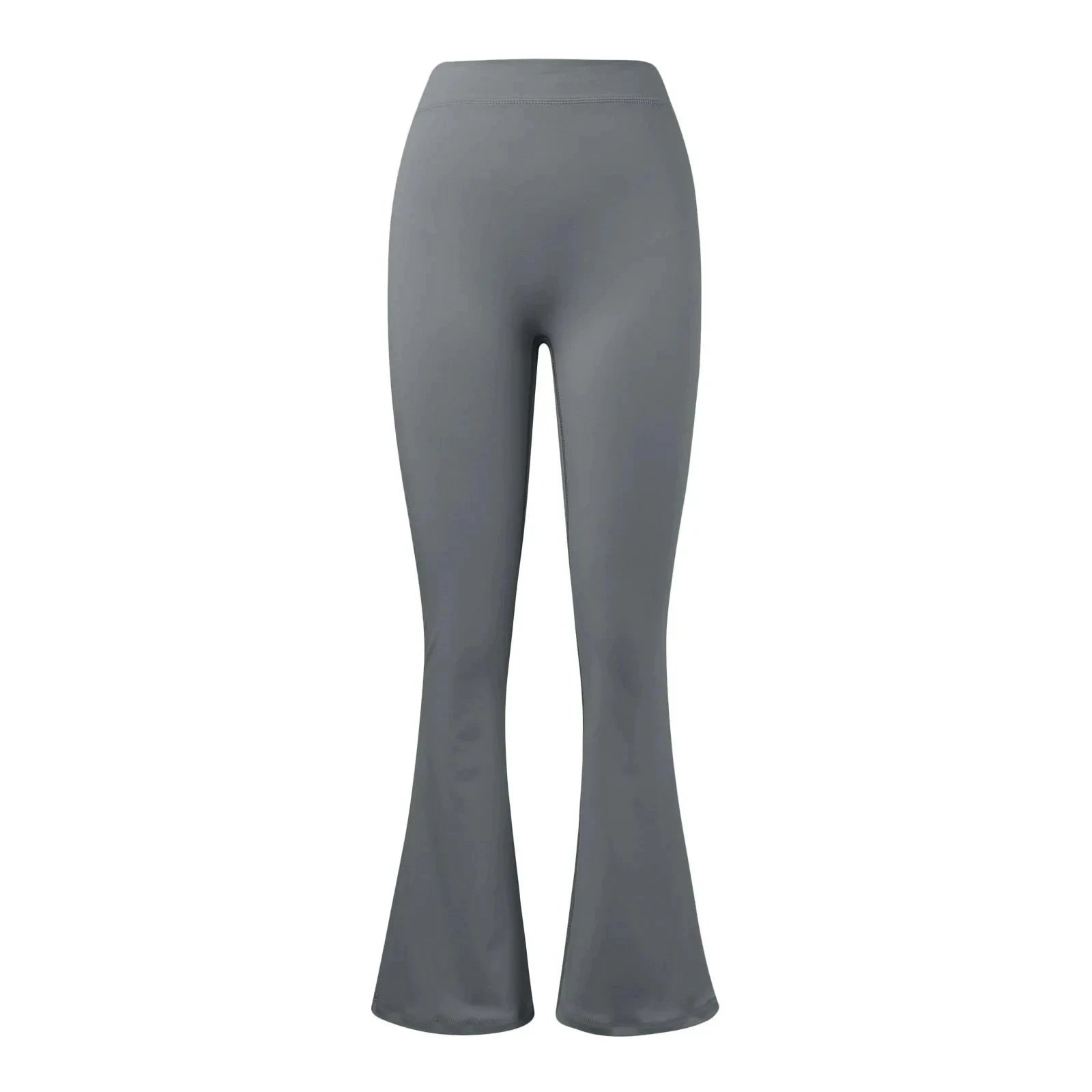 Micro Horn Leggings with V-Back Shaping and Flare Fit-GRAY / S