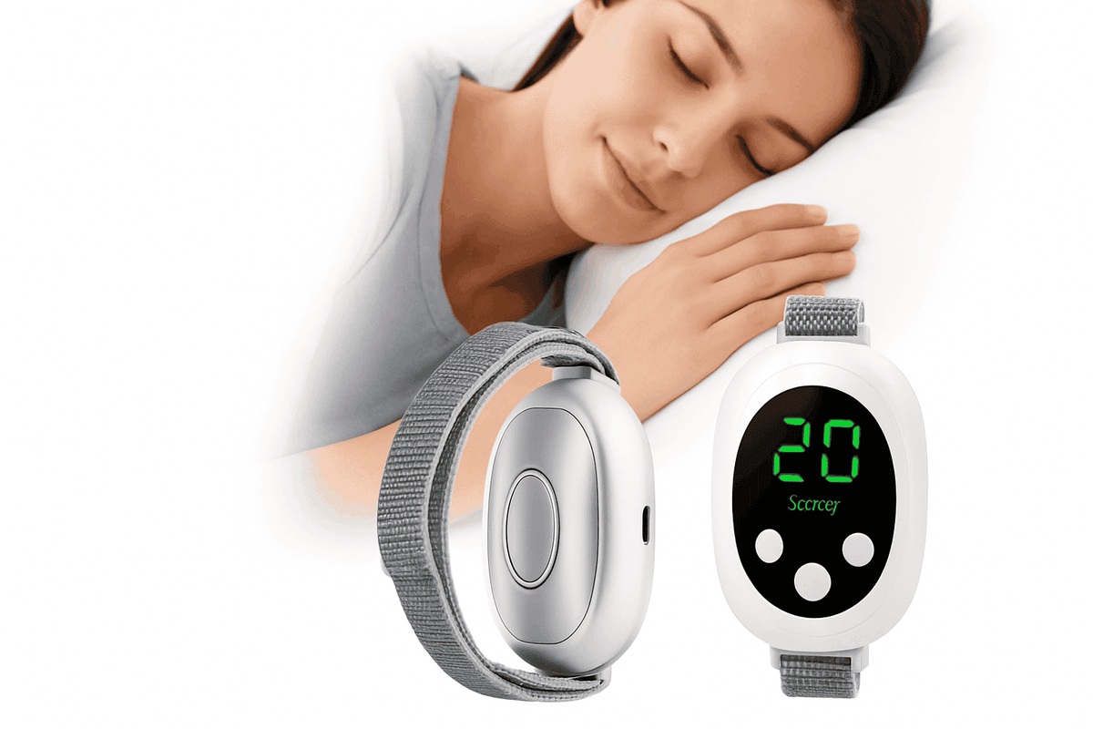 Microcurrent Sleep Aid Device for Calmer Bedtime Relaxation-WHITE