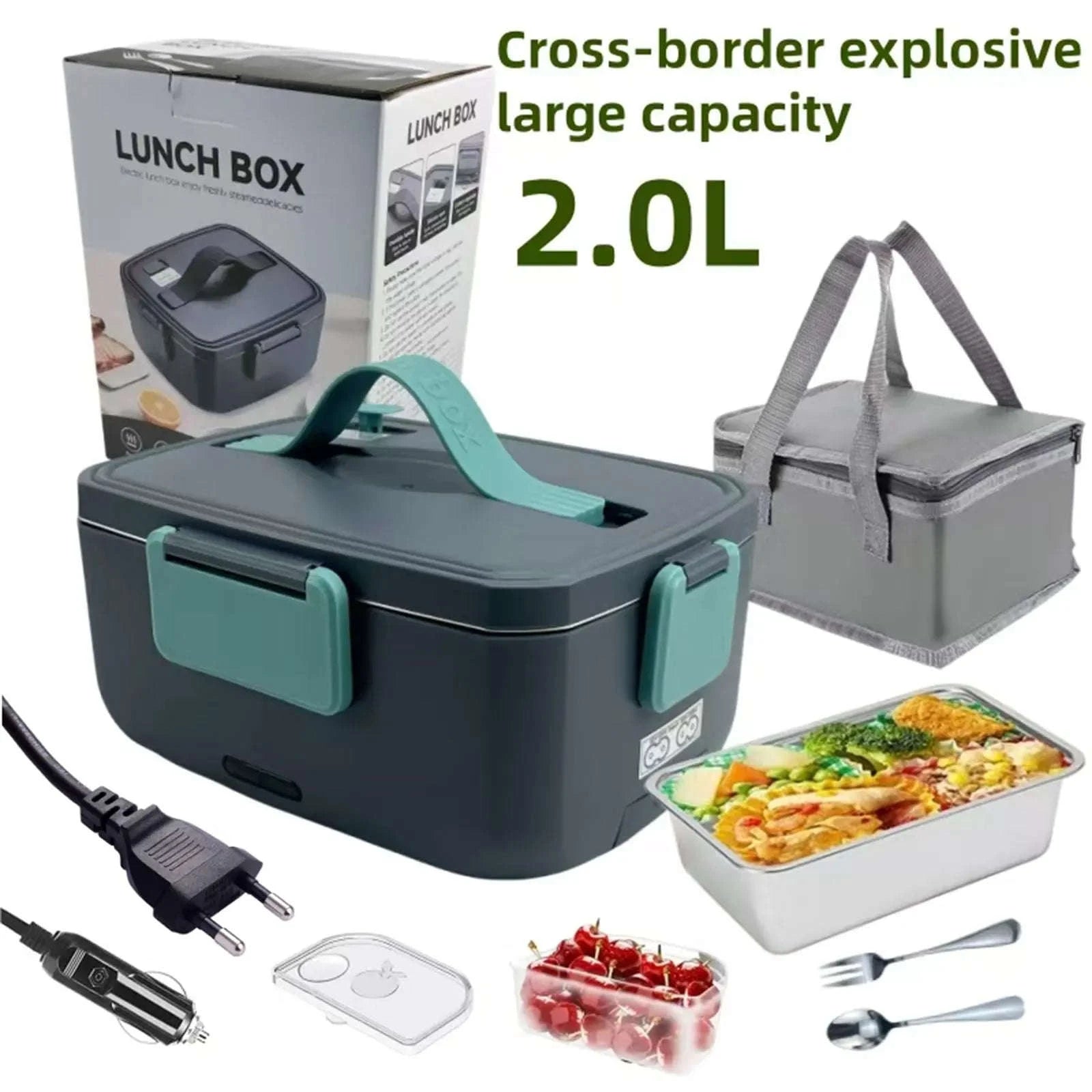 Microdata 1.5L 60W Electric Lunch Box Portable Food Warmer-90W, 2L / spain / EU