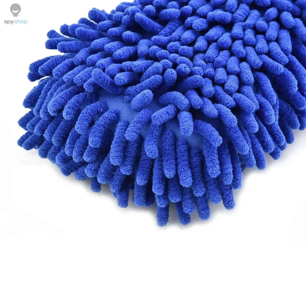 Microfiber Car Wash Sponge – Soft Chenille Cleaning for Cars and Home-light blue