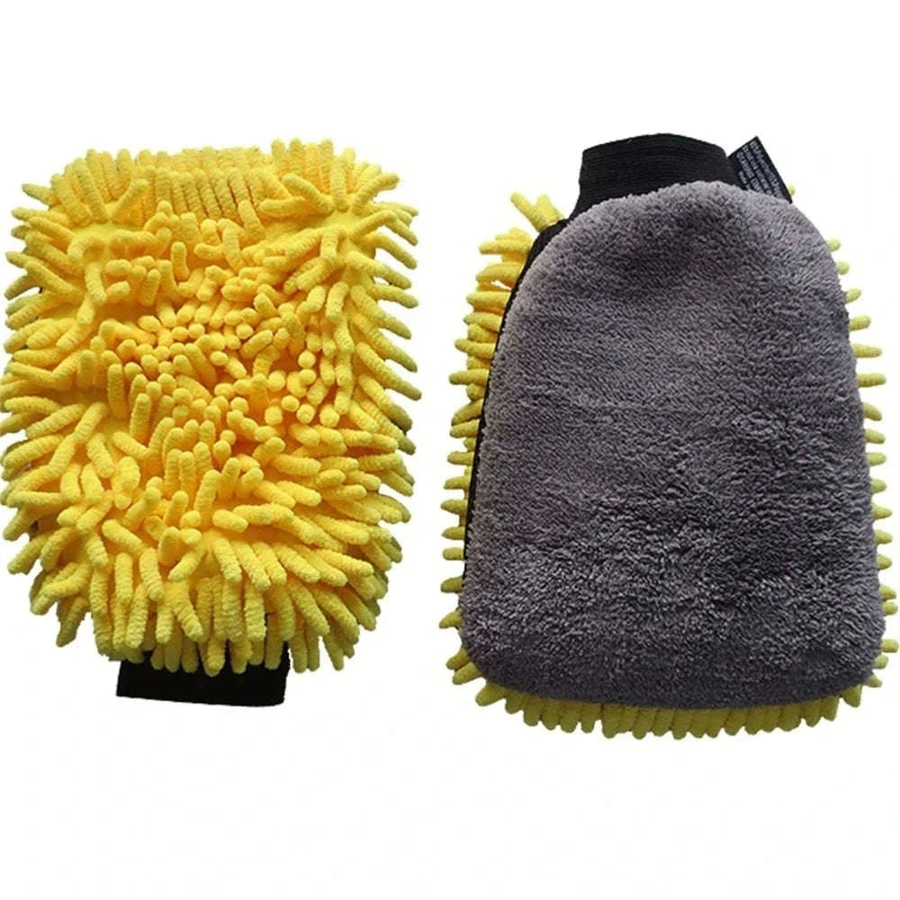 Microfiber Car Washing Gloves – Ultra‑Soft Chenille Mitts-Blue / 3pcs