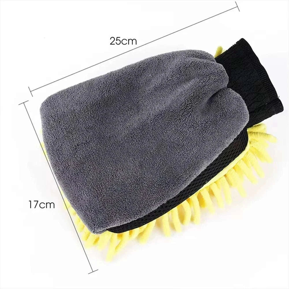 Microfiber Car Washing Gloves – Ultra‑Soft Chenille Mitts-Blue / 3pcs