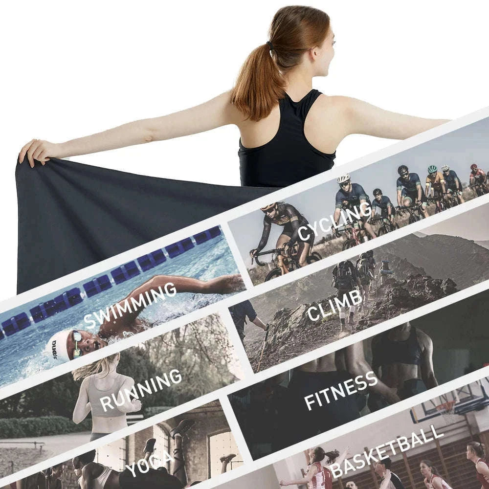 Microfiber Quick-Dry Travel Towel for Sports, Beach & Gym-Dark Grey OPP / 40x80cm