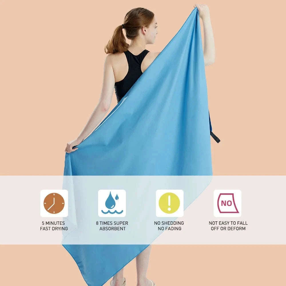 Microfiber Quick-Dry Travel Towel for Sports, Beach & Gym-Dark Grey OPP / 40x80cm