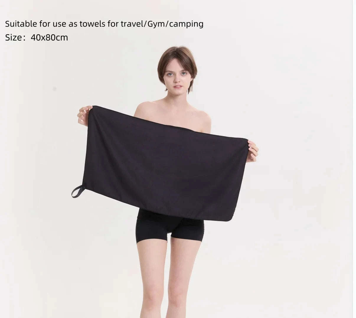 Microfiber Quick-Dry Travel Towel for Sports, Beach, Yoga & Gym-Dark Grey OPP / 40x80cm