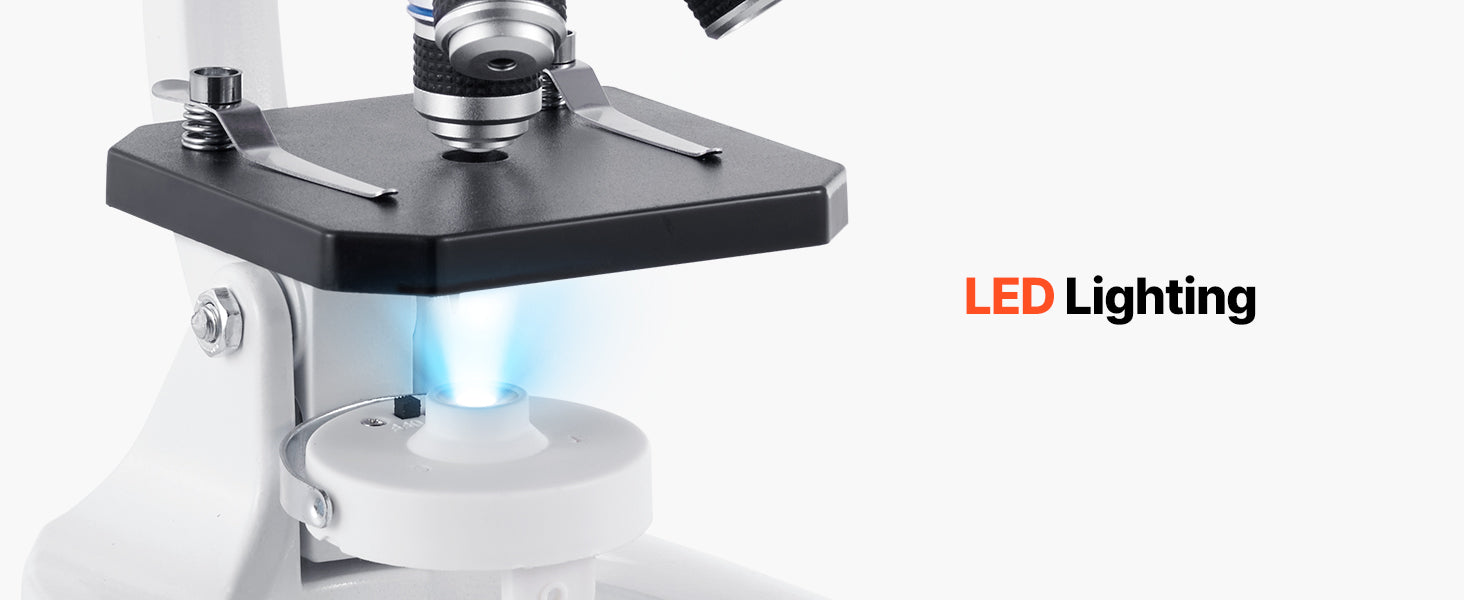 Skladací mikroskop 40X–2000X s LED a adaptérom na telefón