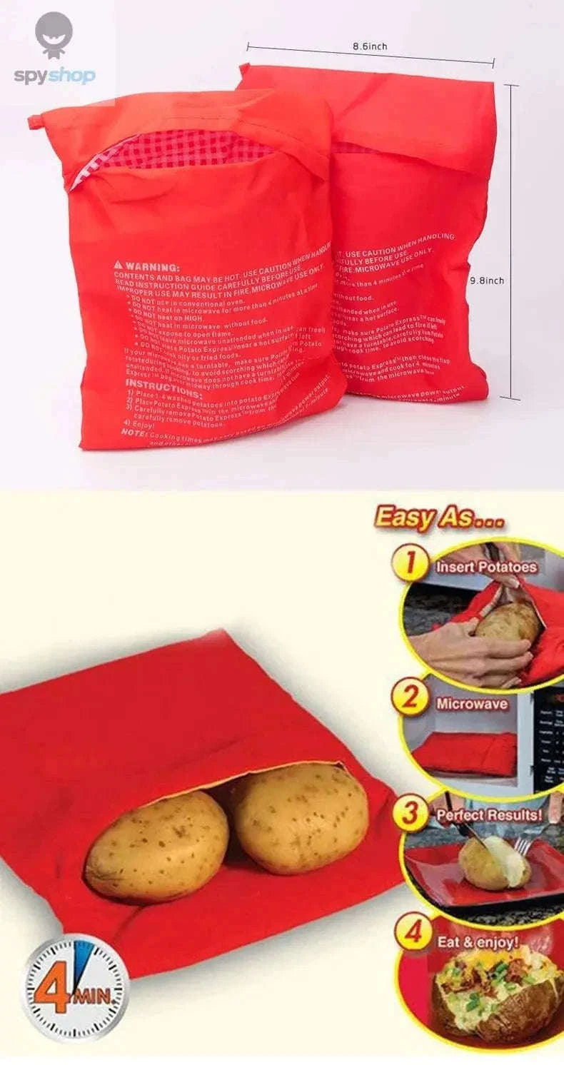 Microwave Potato Bag for Fast, Fluffy Potatoes at Home-2Pcs