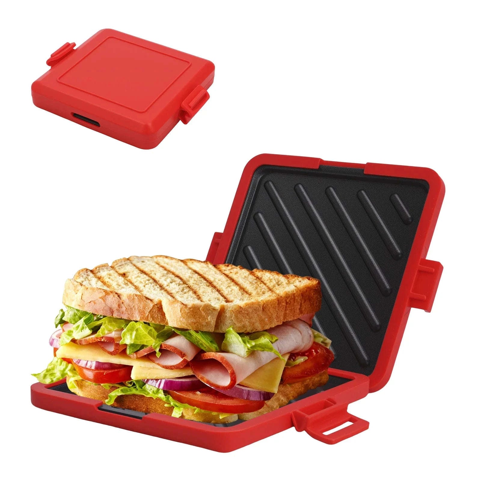 Microwave Sandwich Maker with Recipe Books-Pink