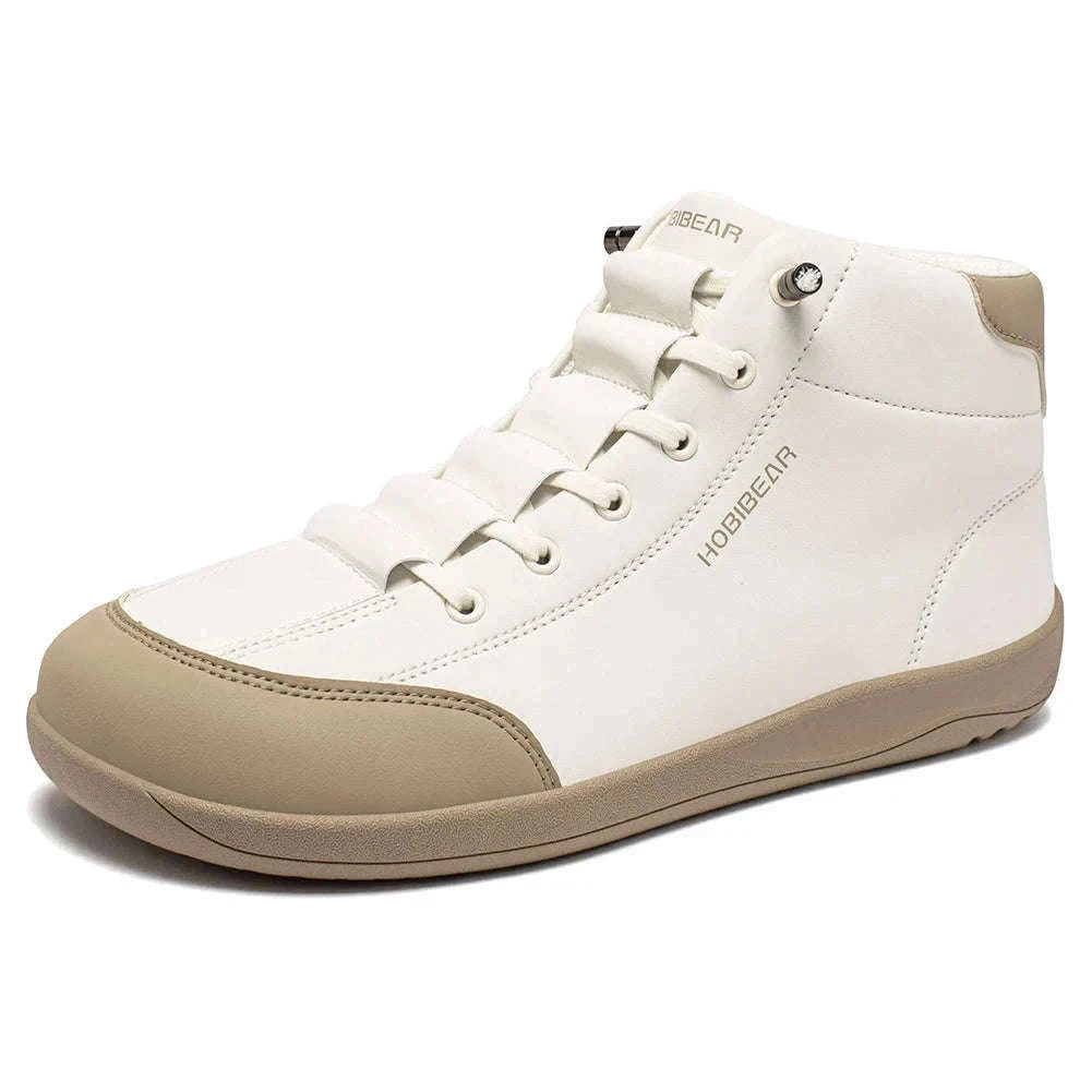 Mid Top Barefoot Shoes Wide Toe Ankle Boots Non-Slip Artificial Leather-Green / 36