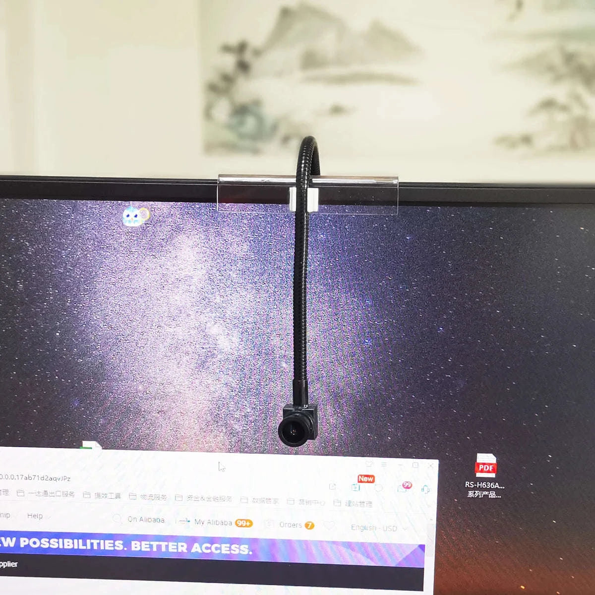 Middle Screen Adjustable Webcam 4K Auto‑Focus Mini USB Camera-8MP Metal pipe