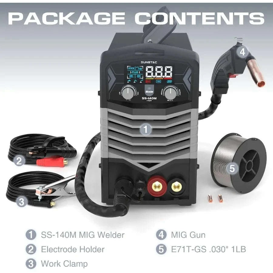 MIG Welder 140A 110V 3‑in‑1 Welding Machine-United States