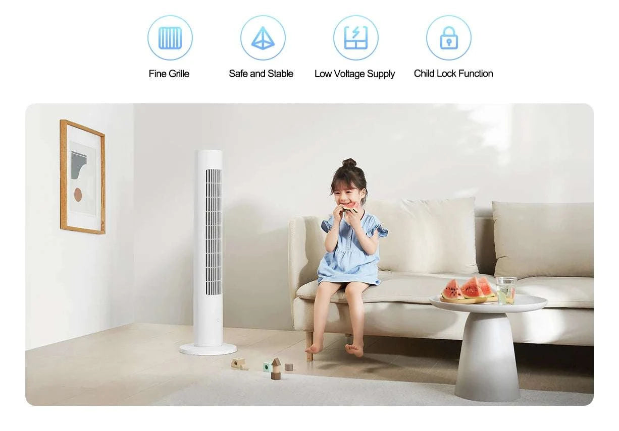 MIJIA Smart Tower Fan 2 with 150° Oscillation & App Control-Tower Fan 2nd / US