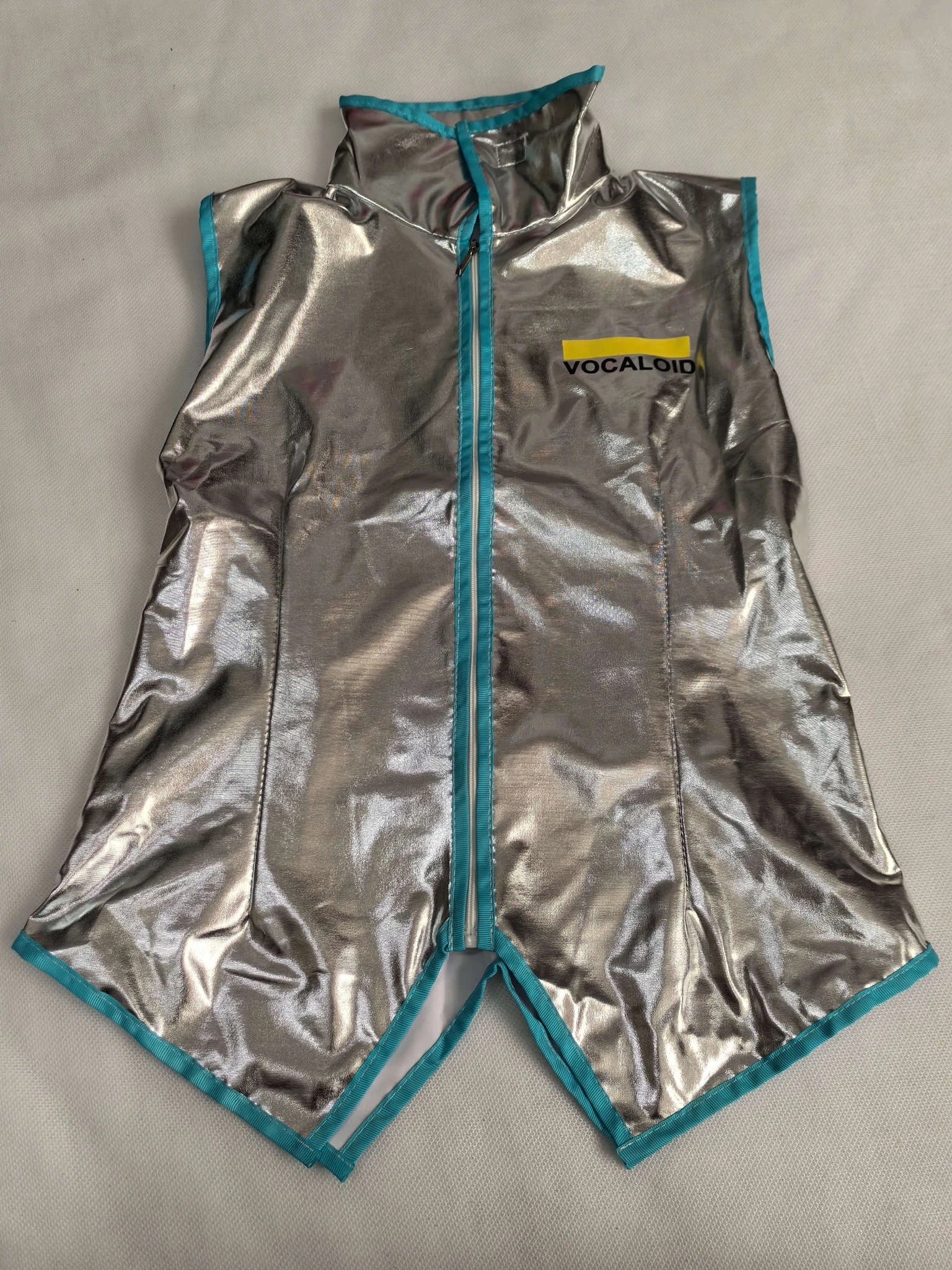 Miku Cosplay Full Set Silver Leather Fabric Costume-Wig Only / M