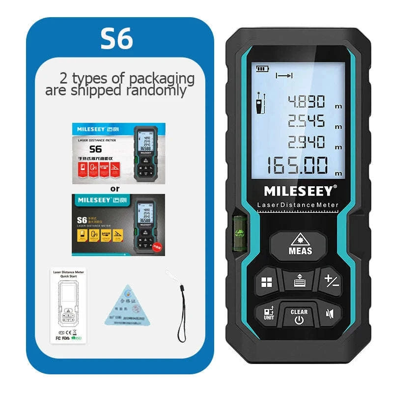 MILESEEY S6 Laser Tape Measure 40M–100M-Basic version / 120m / brazil