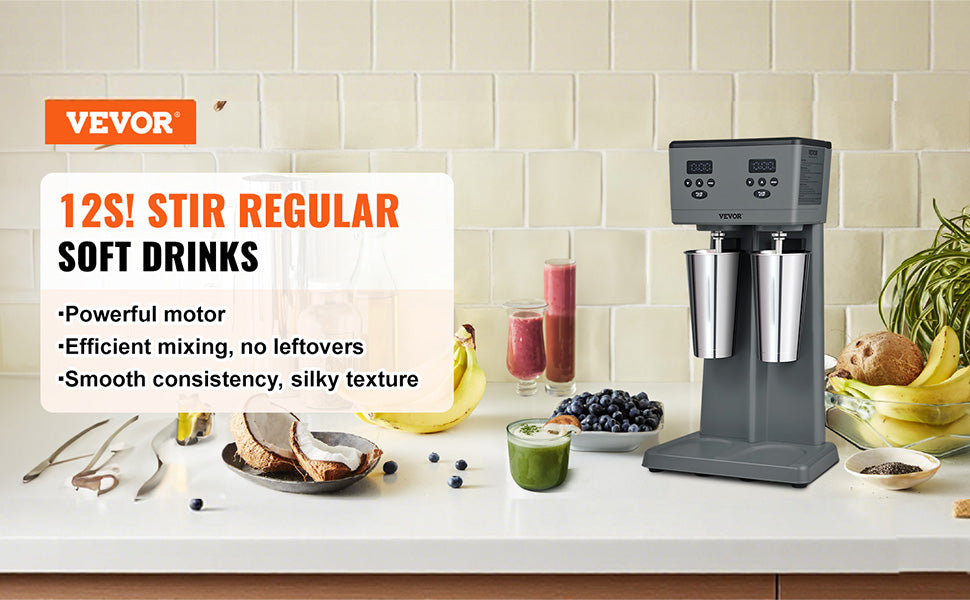 Commerciële Dubbele Kop Milkshakemachine 375W x2 Snelle Mixer