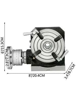 Milling Rotary Table 4''/6'' with Dividing Plates, 360° Precision-4 inch / United States