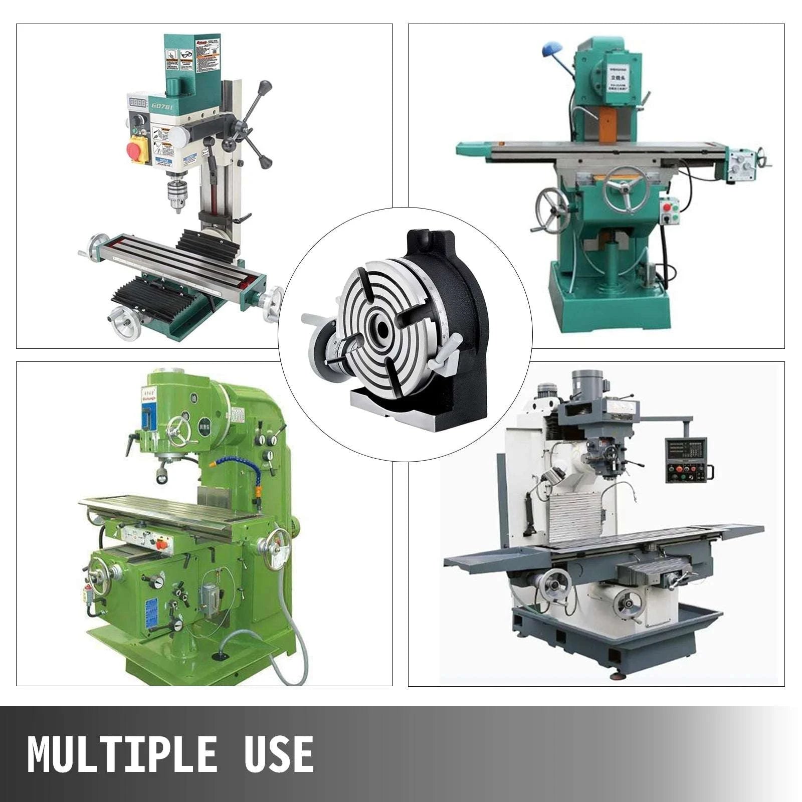 Milling Rotary Table 4''/6'' with Dividing Plates, 360° Precision-4 inch / United States