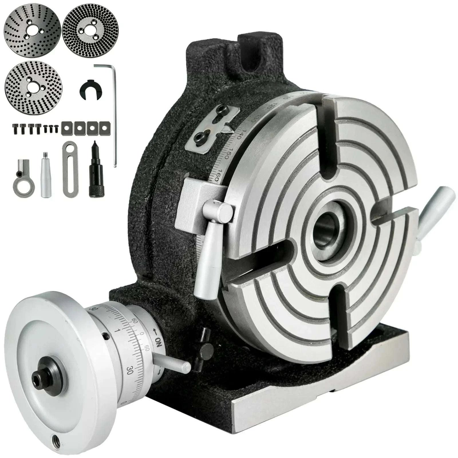 Milling Rotary Table 4''/6'' with Dividing Plates, 360° Precision-4 inch / United States