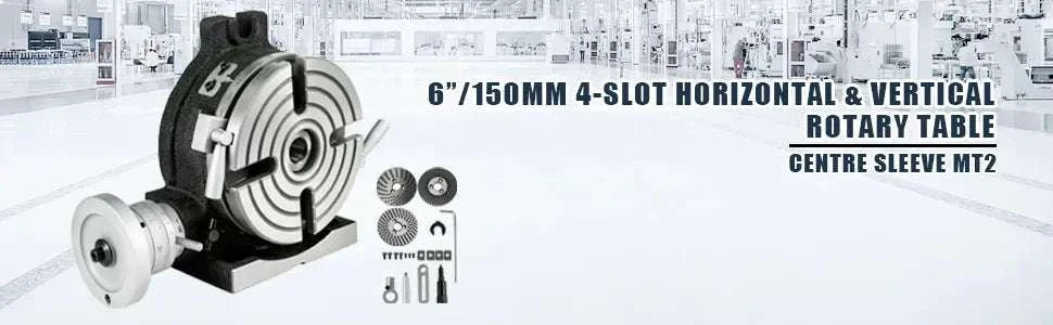 Milling Rotary Table 4''/6'' with Dividing Plates, 360° Precision-4 inch / United States
