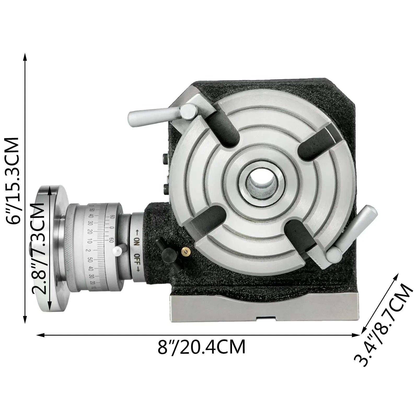 Milling Rotary Table 4''/6'' with Dividing Plates, 360° Precision-4 inch / United States