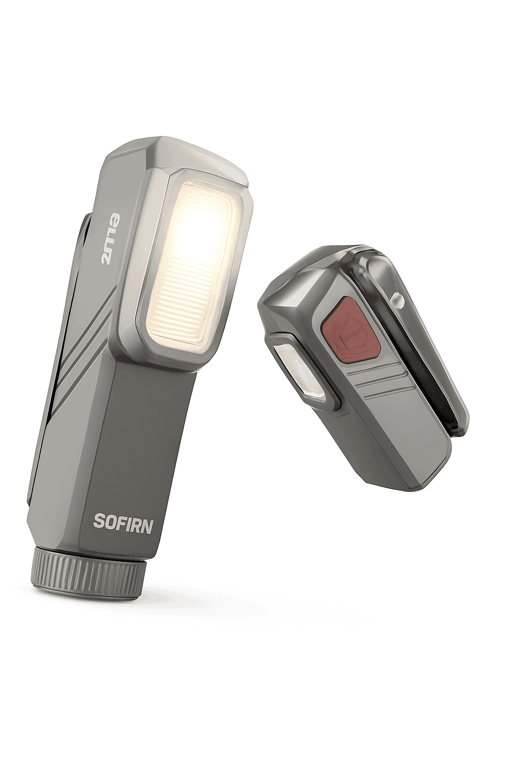 Mini 1000LM EDC Flashlight USB-C Rechargeable with Red Light, Magnetic Tail and Clip-Grey / 6500K-7000K / Poland|14500