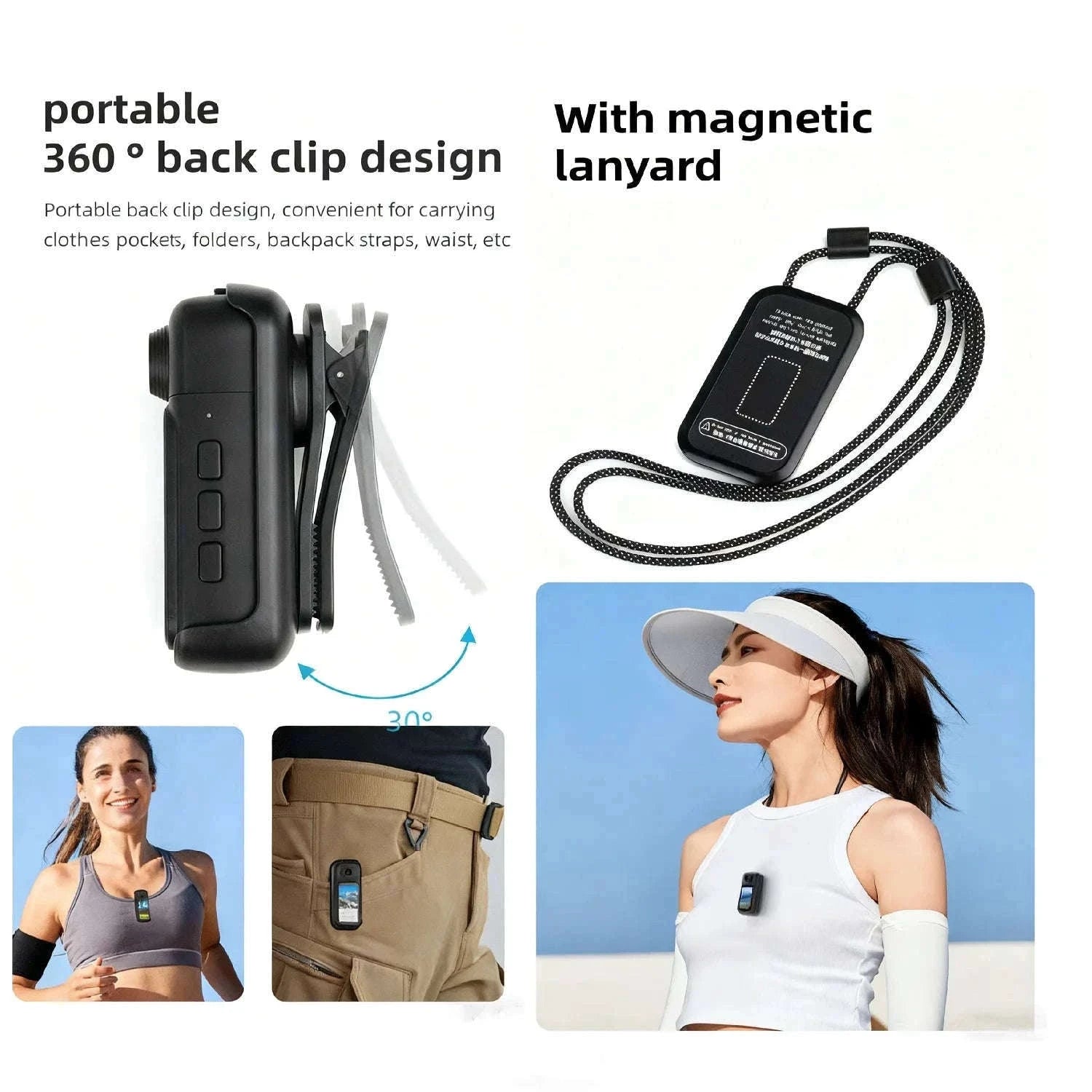 Mini 1080P POV Body Camera with Rotating Lens & Touch Screen-X50 BK Lite / NO TF Card