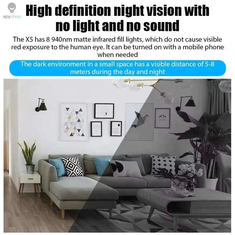 Mini 1080P Security Camera with Night Vision and WiFi-X5 Only camera