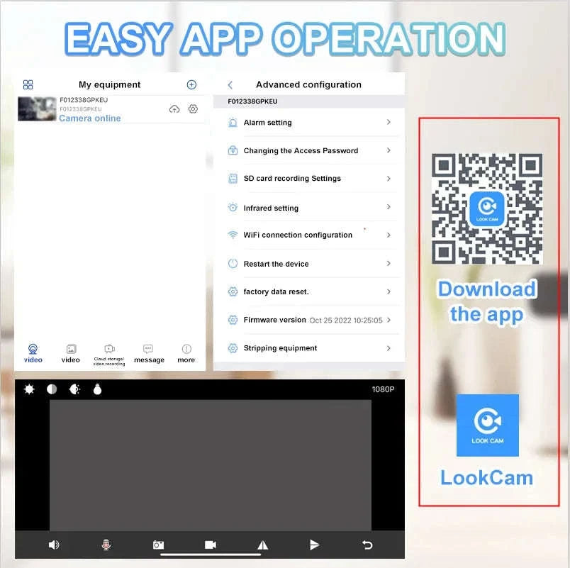 Mini 1080P WiFi Camera Clock with Night Vision-1080P WIFI Camera / 64GB