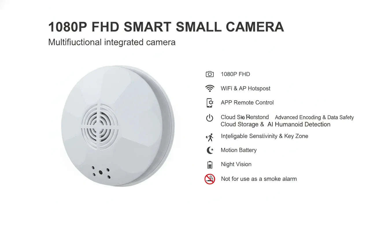 Mini 1080P WiFi Security Camera with Motion Detection & Remote View-With 16GB SD Card / United States
