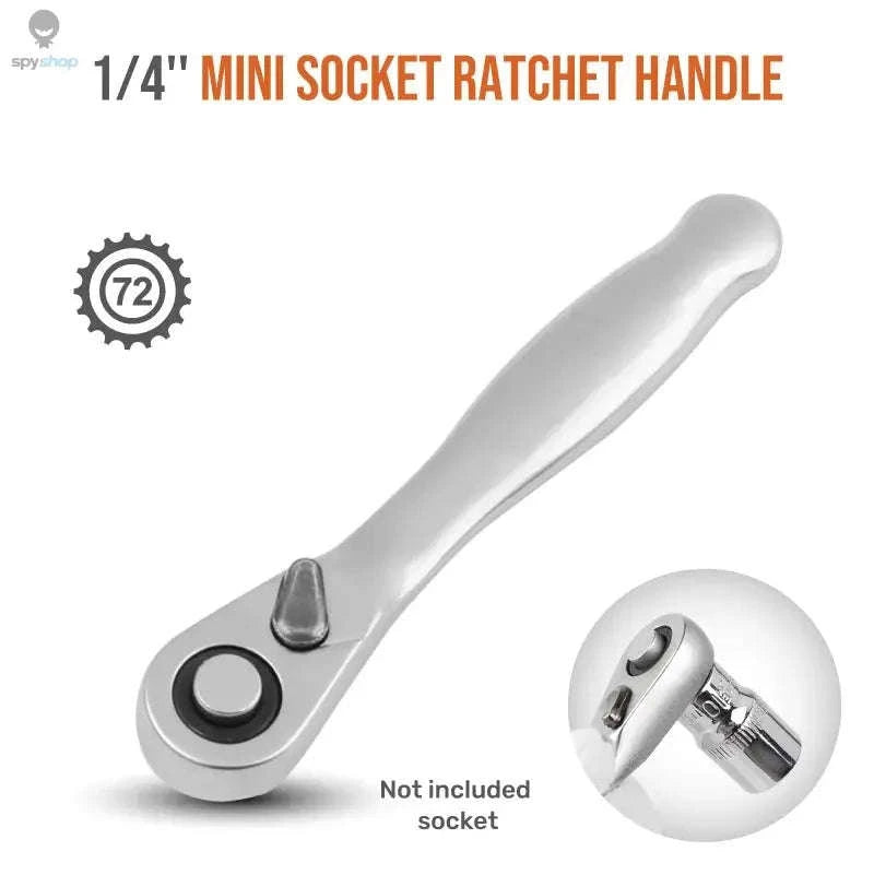 Mini 2-in-1 1/4” Ratchet Wrench Quick Socket Handle Set-60T-NO Magnetic