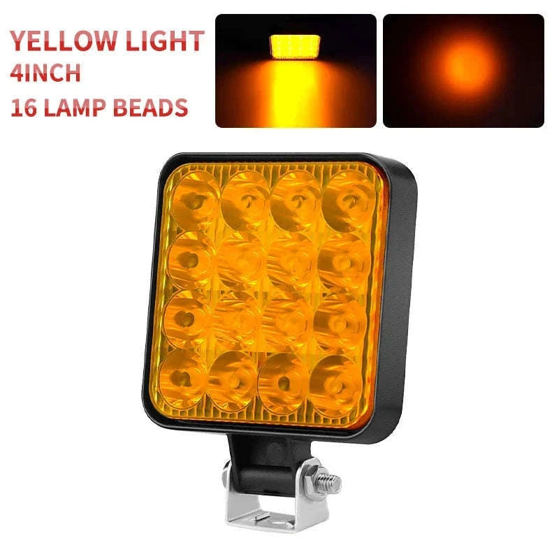 Mini 4 Inch LED Work Light 48W 12V Off-Road Spotlight-2PC White