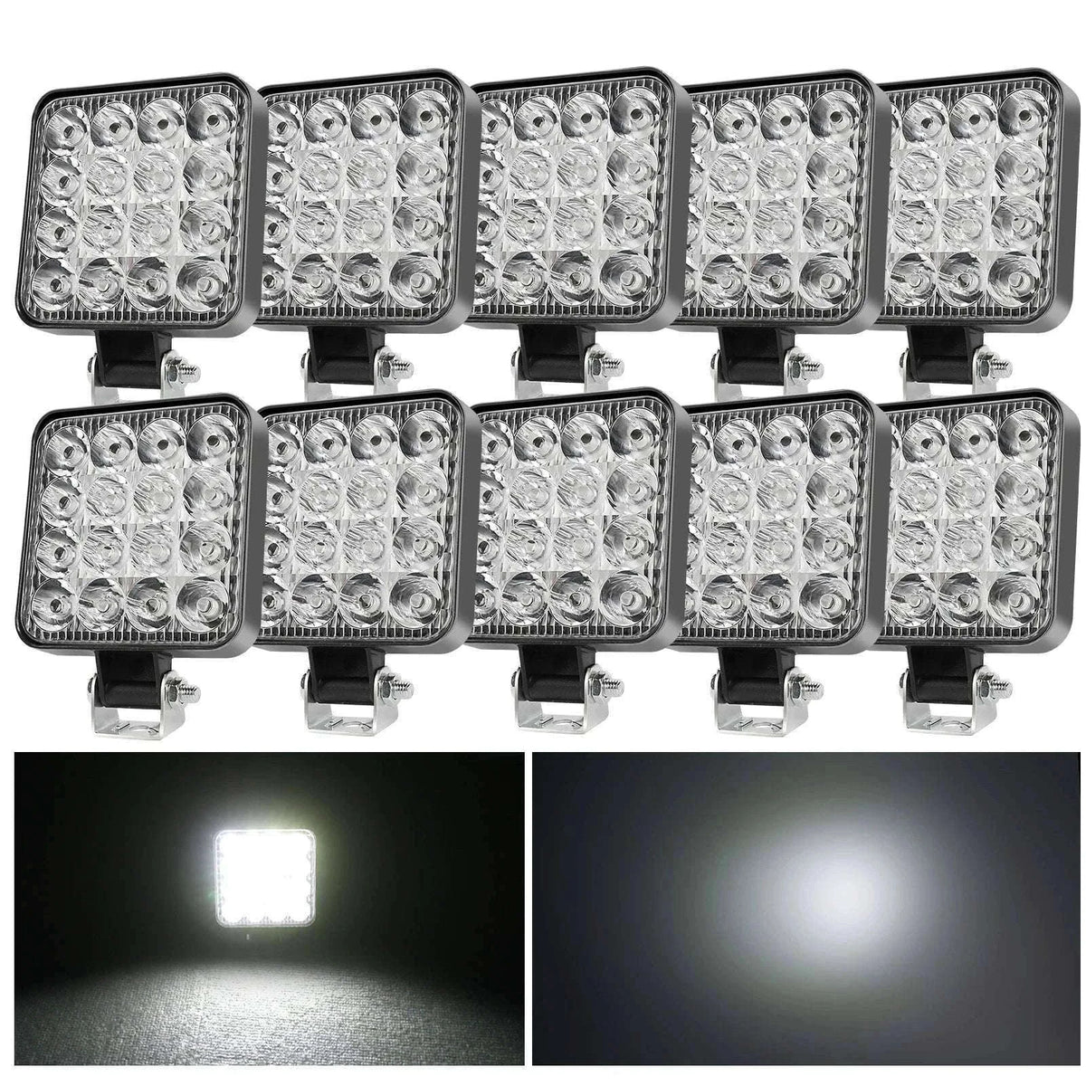Mini 4 Inch LED Work Light 48W 12V Off-Road Spotlight-2PC White