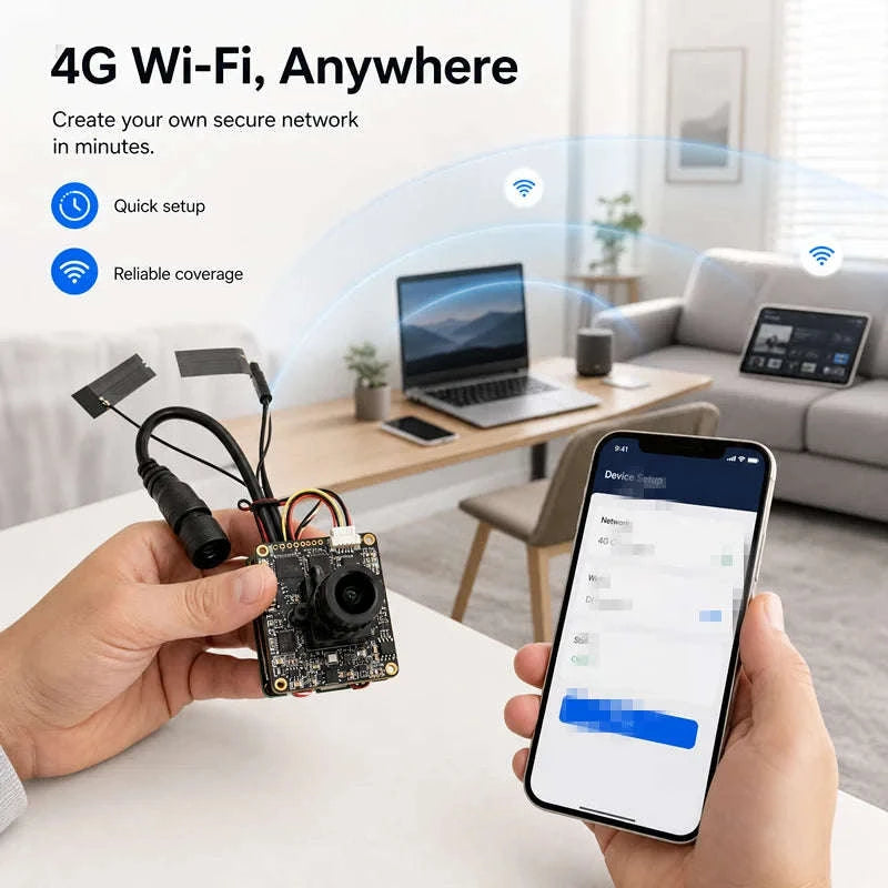 Mini 4G CCTV Camera Module with 5MP, P2P and Motion Detection-5MP hole lens