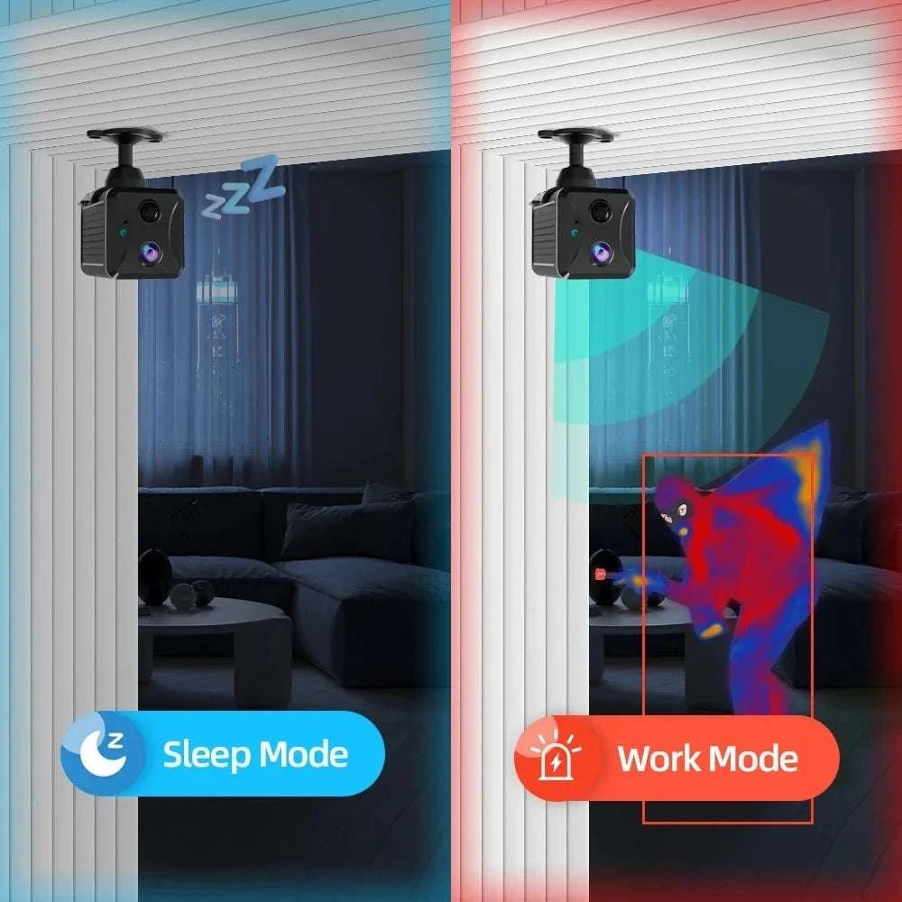 Mini 4G Security Camera with AI Detection, 5MP HD & Night Vision-WIFI Add 16GB Card-