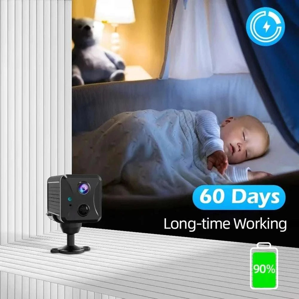Mini 4G Security Camera with AI Detection, 5MP HD & Night Vision-WIFI Add 16GB Card-
