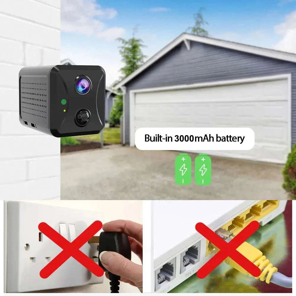 Mini 4G Security Camera with AI Detection, 5MP HD & Night Vision-WIFI Add 16GB Card-