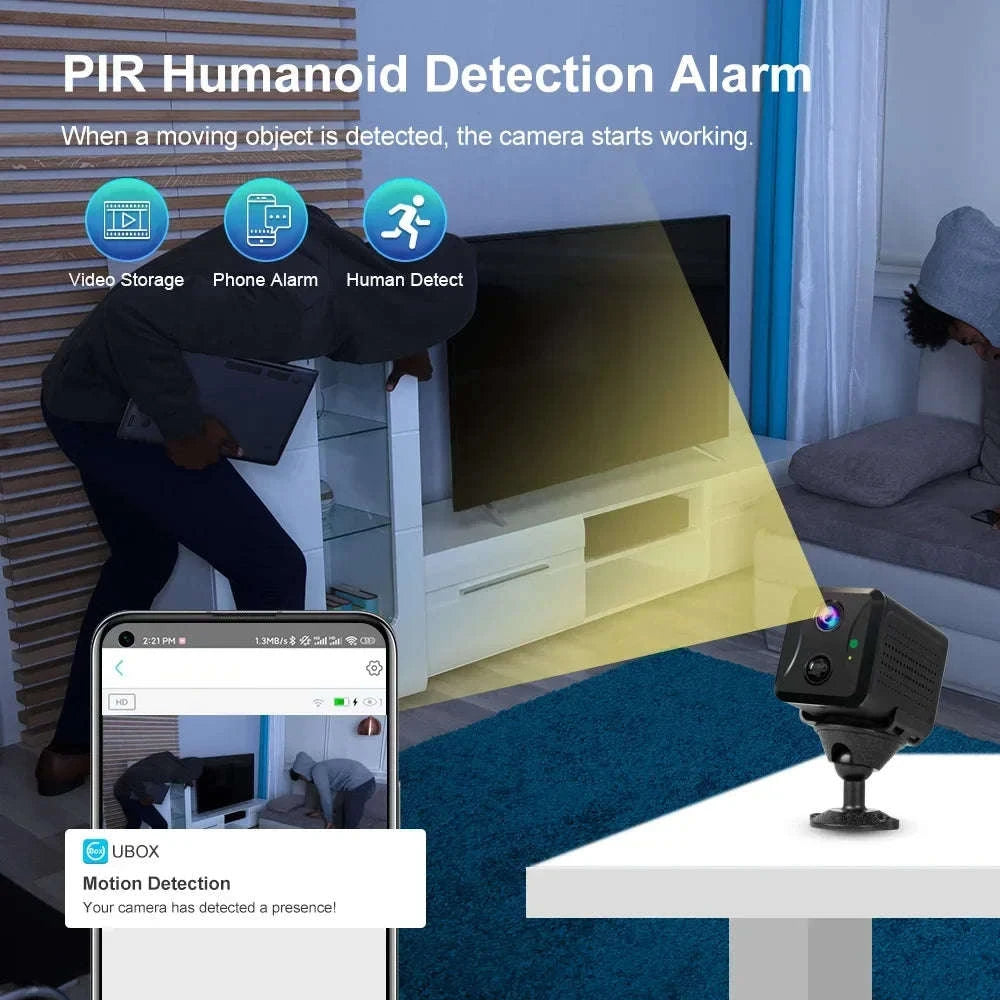 Mini 4G/WiFi Security Camera with 5MP HD, Night Vision & Battery-WiFi Cam No Card / China Mainland