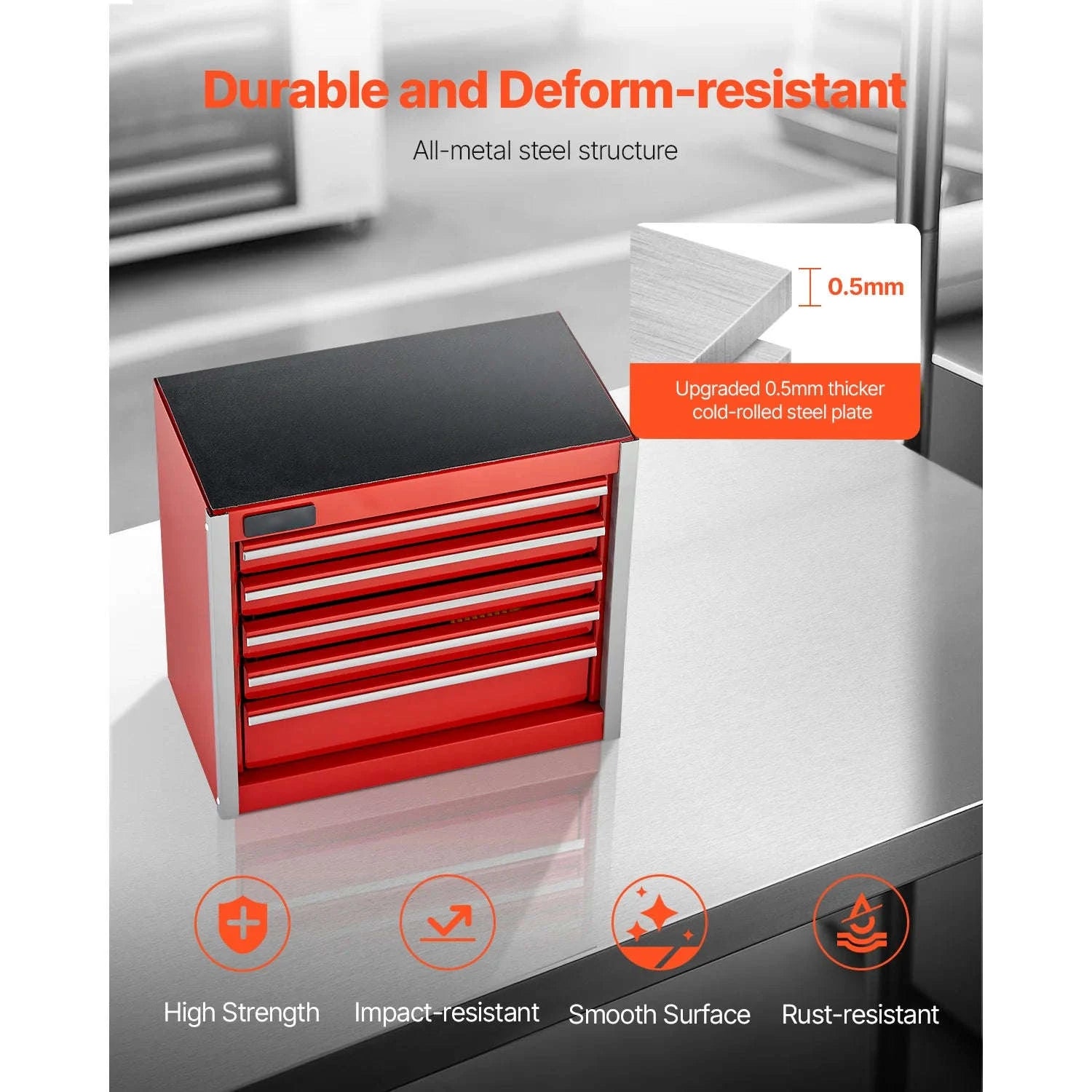Mini 5-Drawer Metal Tool Box – Compact Organizer for Tools & Small Items-Balck / CZECH REPUBLIC