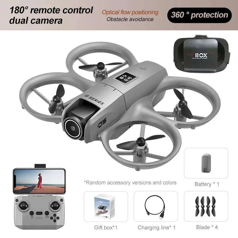 Mini 8K Dual‑Camera Drone with GPS and Obstacle Avoidance-Grey-8K HD-VR