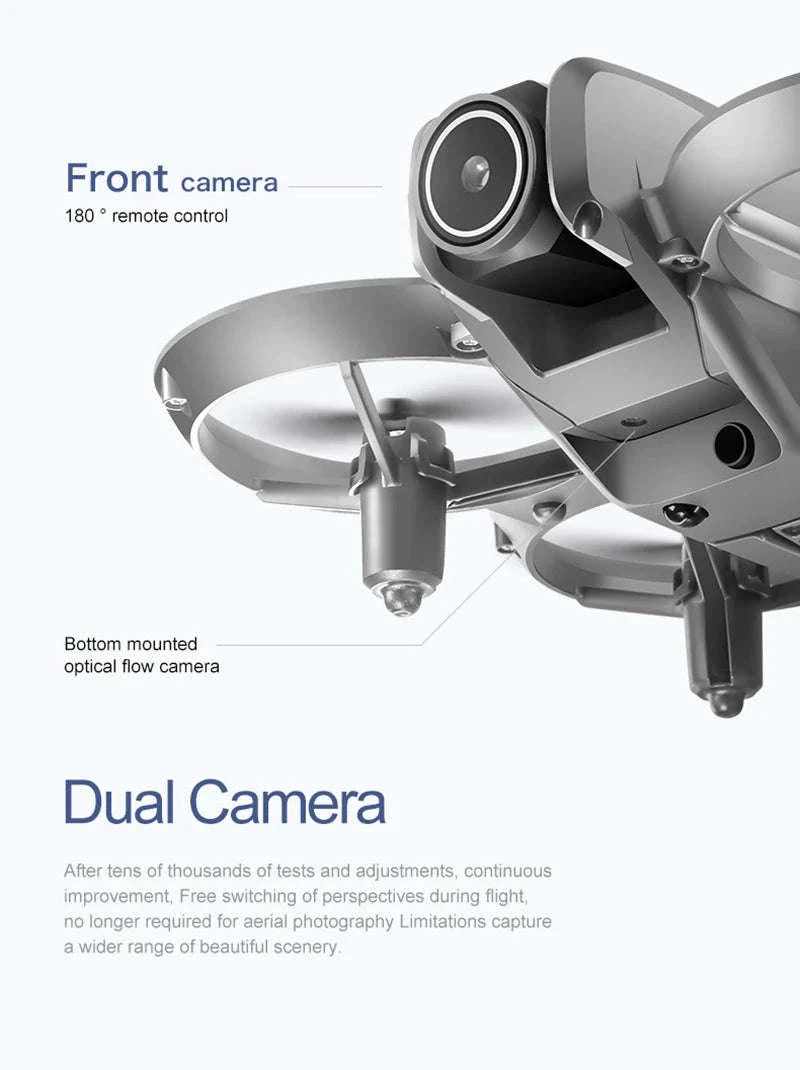 Mini 8K Dual‑Camera Drone with GPS and Obstacle Avoidance-Grey-8K HD-VR