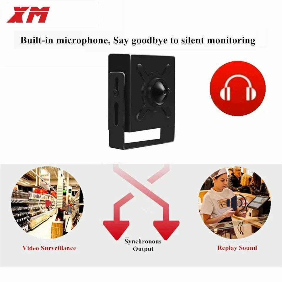 Mini 8MP POE Audio IP Camera with Sony Sensor-8MP DC 12V NO Poe / 3.6mm