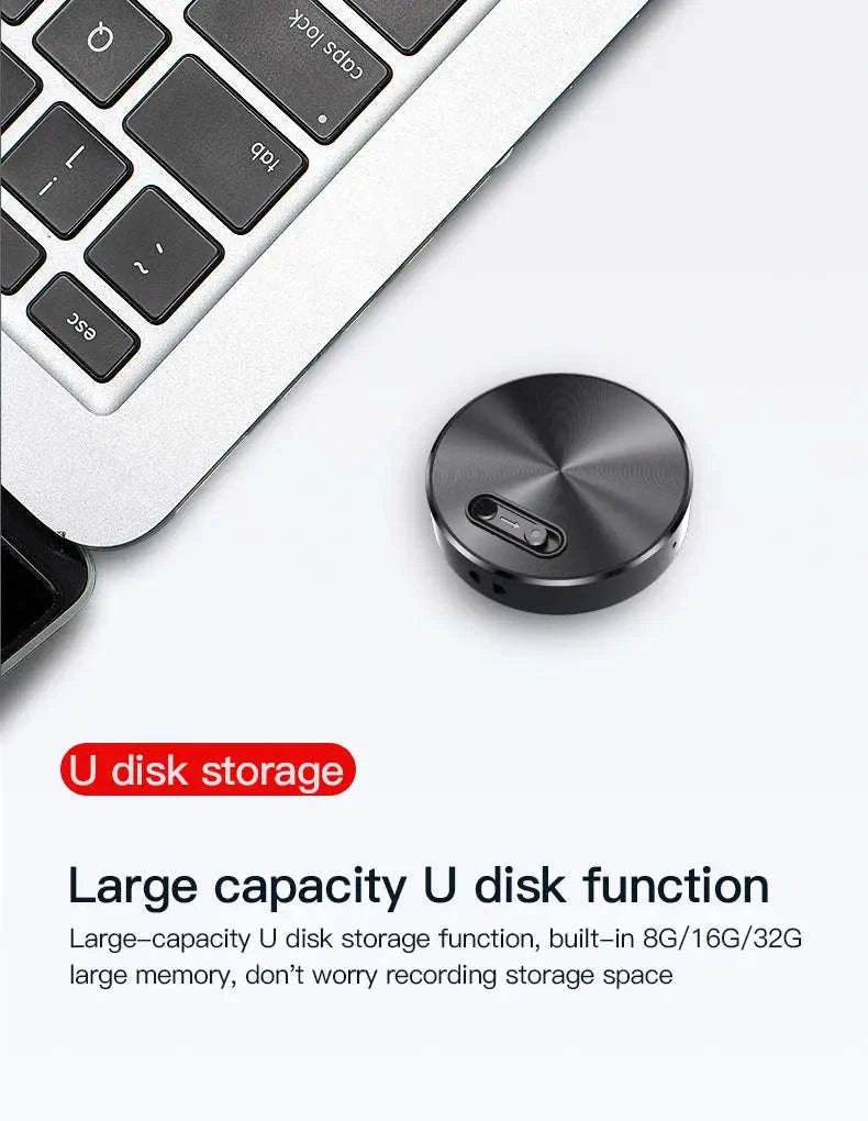 Mini Activated Voice Recorder with USB Storage-black / 32 GB