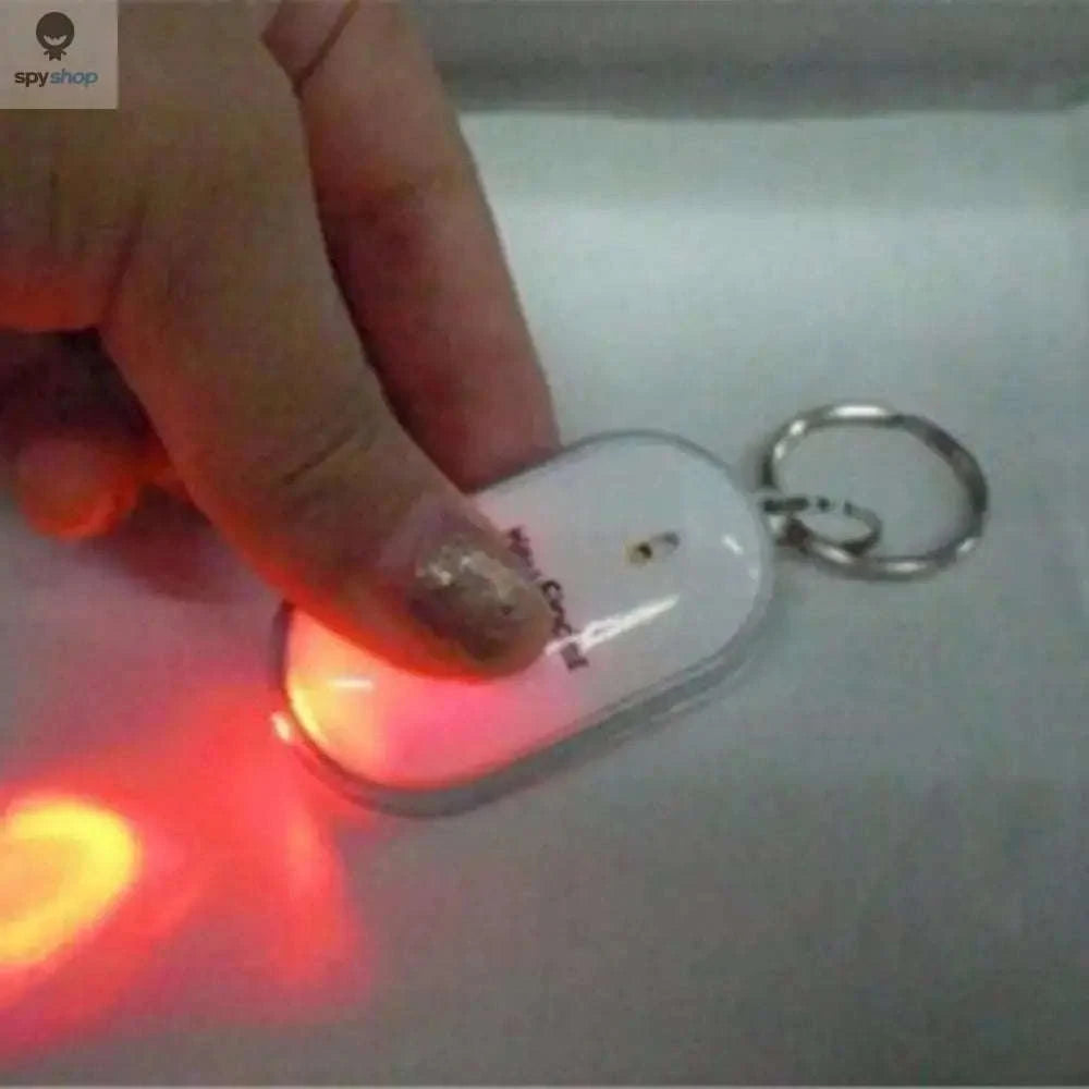 Mini Anti‑Lost Whistle Key Finder with Flashing LED-white