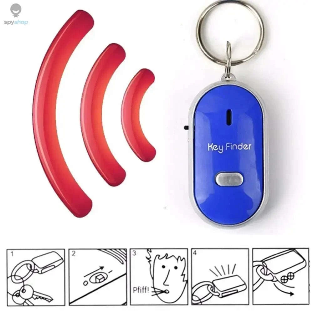 Mini Anti‑Lost Whistle Key Finder with Flashing LED-white