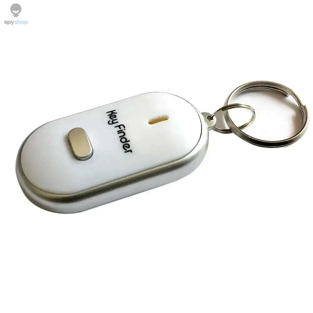 Mini Anti‑Lost Whistle Key Finder with Flashing LED-white