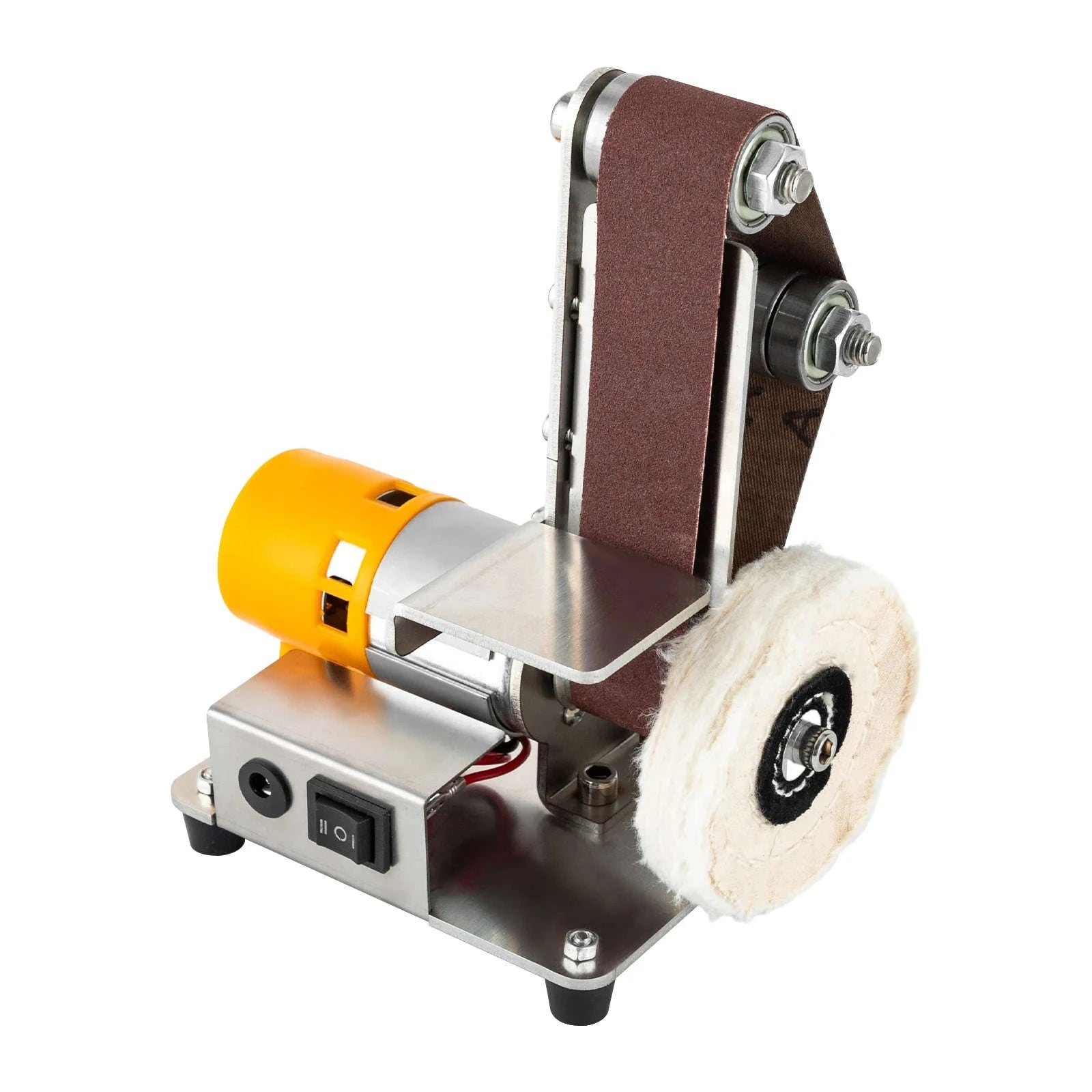 Mini Belt Sander with Adjustable Speed and Stainless Steel Body-Silver / GERMANY