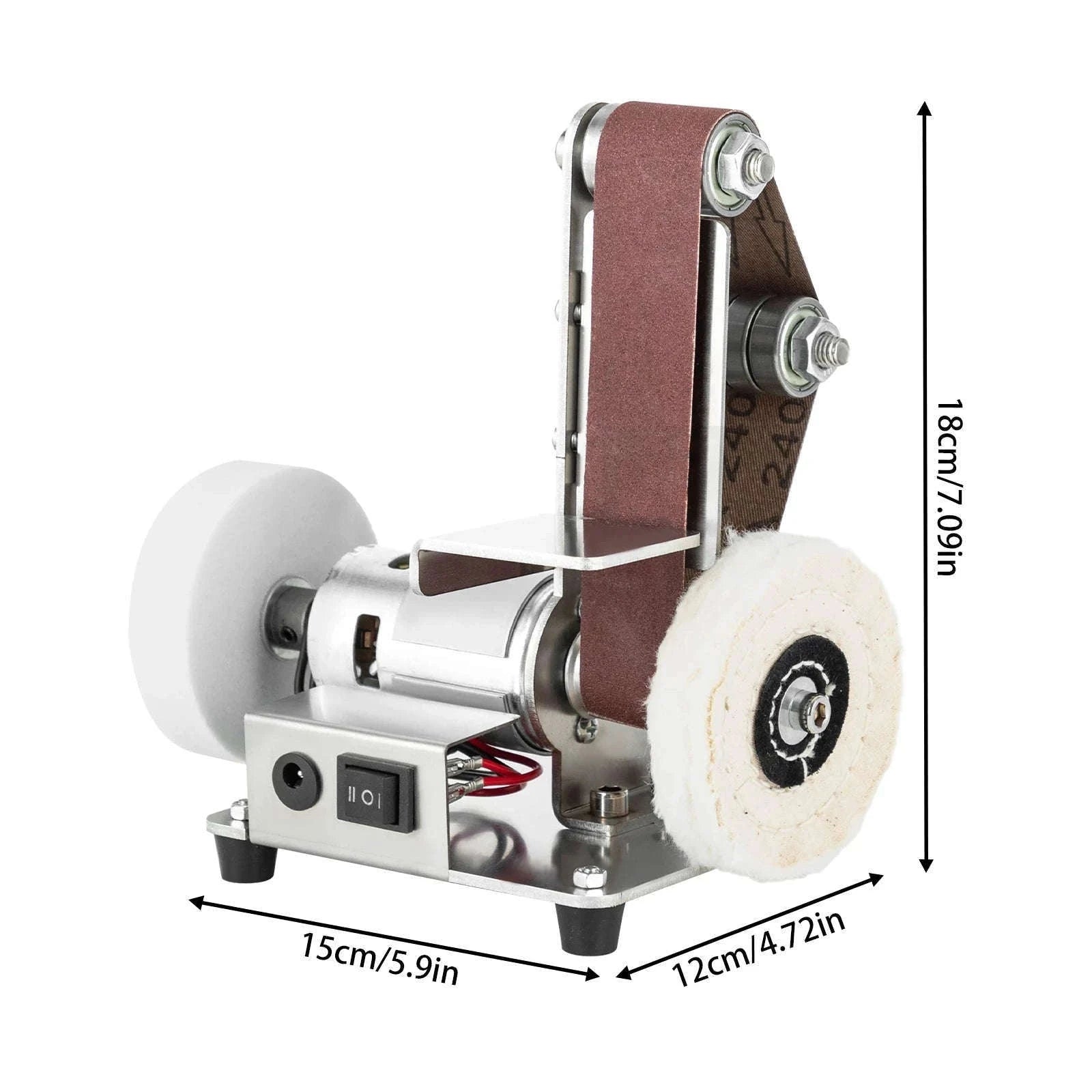Mini Belt Sander with Adjustable Speed for Precise Craft Work-Silver / United States