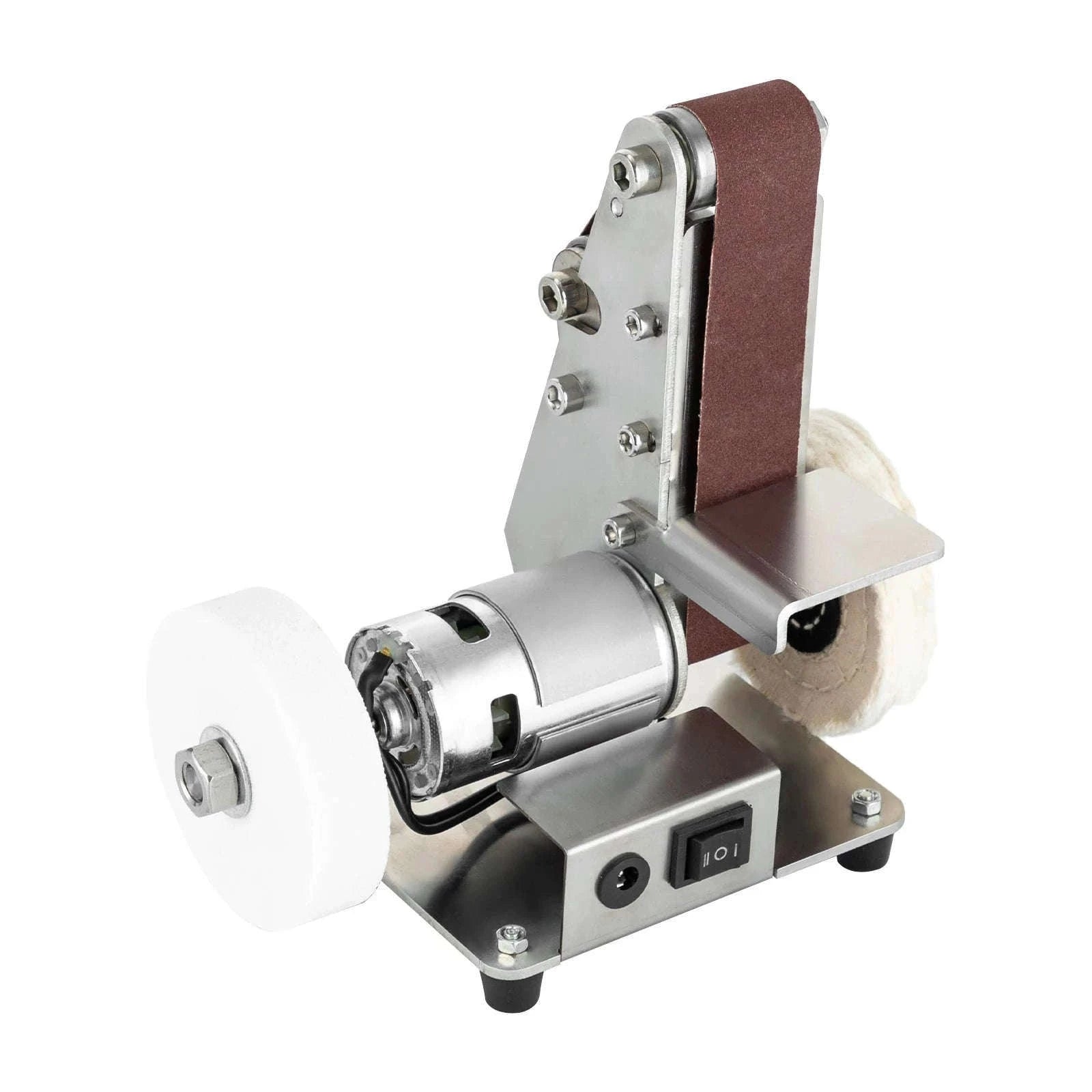 Mini Belt Sander with Adjustable Speed for Precise Craft Work-Silver / United States