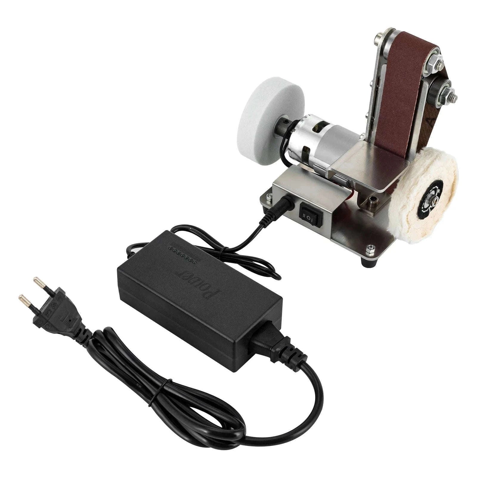 Mini Belt Sander with Adjustable Speed for Precise Craft Work-Silver / United States